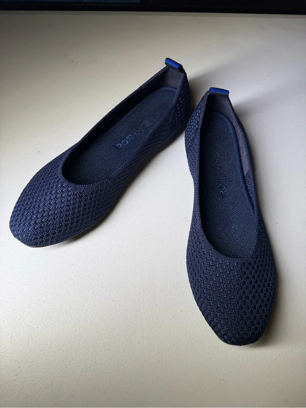 Rothy's Navy Knit Slip-On Ballet Flats